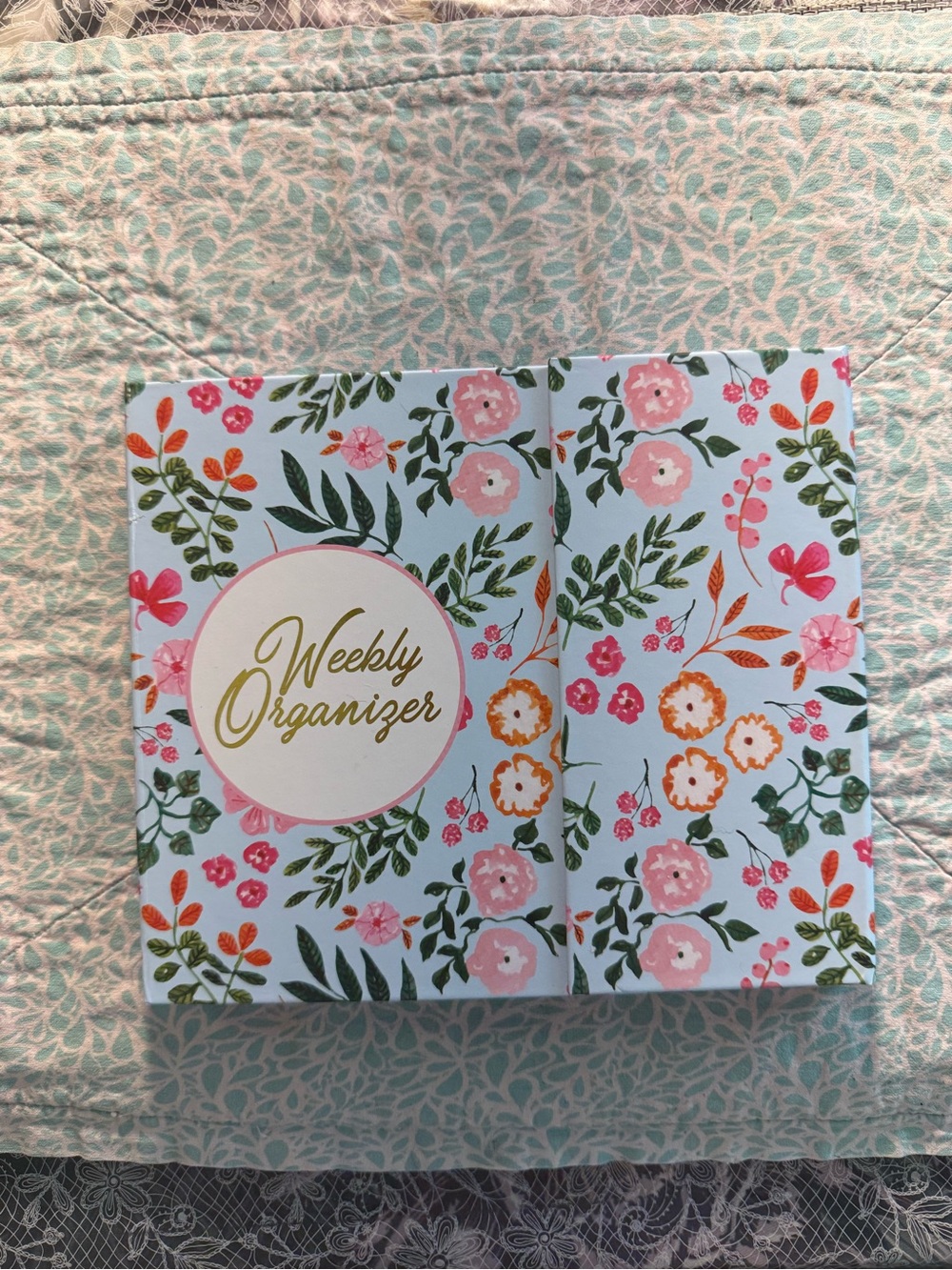 Floral Weekly Organizer Notebook - Pink & Green